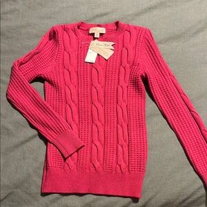 Philosophy Women's Pink Cable Knit Sweater